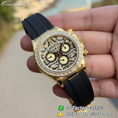 N Factory ROLEX Daytona Black Gold Replica 904L Steel 40MM 7750/4131/4130 Watch